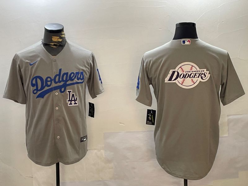 Men Los Angeles Dodgers Blank Grey Game 2024 Nike MLB Jersey style 12169